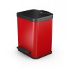 Odpadkový koš Hailo na tříděný odpad 2 × 9 litrů - červený lak