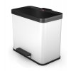 Odpadkový koš Hailo na tříděný odpad 17 + 9 litrů, bílý lak
