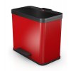 Odpadkový koš Hailo na tříděný odpad 17 + 9 litrů, červený lak