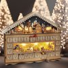 Solight LED adventní kalendář - horská chata, 10x LED, 50x40cm, 2x AA