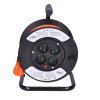 53772 3 solight prodluzovaci privod na bubnu 4 zasuvky 15m oranzovy kabel 3x 1 5mm2