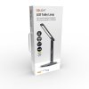 Solight LED stolní lampička s displejem, 9W, volba teploty světla, kůže, černá