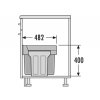 Vestavný odpadkový koš, Hailo AS Tandem 15/15, BLACK EDITION
