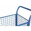 Plošinový vozík se dvěma madly a boční stěnou mřížovanou, Variofit, do 500 kg, 119 x 70 x 101,5 mm, modrá/antracit (Barva antracit RAL7016)