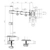 Držák monitoru Brateck LDT66-C012 jedno kloubové rameno na tyčovém držáku