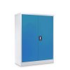 Plechová dílenská skříň montovaná, 1200 x 900 x 400 mm, 2 police, šedá-modrá