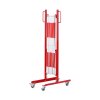 Mobilní skládací zábrana s kolečky, 3600 mm, červená-bílá