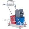 Úklidový vozík s pákovým ždímačem, objem 2 x 15 l