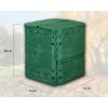 Zahradní plastový kompostér THERMOKING 400 l s vyznačenými rozměry 74 × 74 × 84 cm