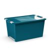 Plastový úložný box BI, objem 40l, 55 x 35 x 28 (výška) cm, tyrkys