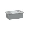 Plastový úložný box BI, objem 26l, 55 x 35 x 19 (výška) cm, šedý