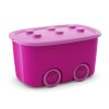 Plastový úložný box FUNNY na hračky, objem 46l, 58 × 38,5 × 32 (výška) cm, růžová