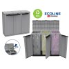 Plastová skříň na třídění odpadu Ecoline 3x110 litrů