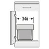 Vestavný odpadkový koš do kuchyňské skříňky technický nákres šířka 346 mm