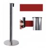 Zahrazovací sloupek se samonavijecím pásem, 2,6 m, stříbrný, červený