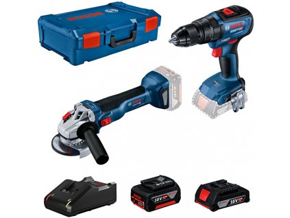 BOSCH GWS 18V-10 + GSB 18V-50 (aku sada)