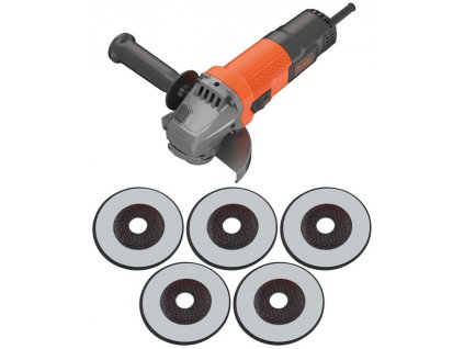 BLACK and DECKER BEG110A5 úhlová bruska + 5x řezný kotouč