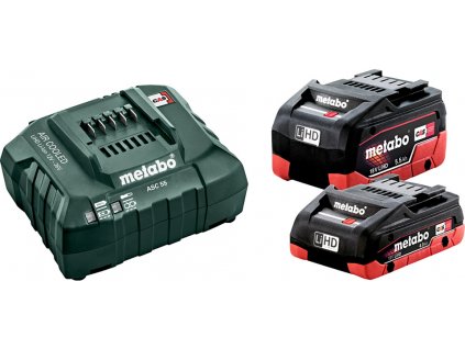 METABO sada aku 2x LiHD 4,0 Ah/5,5 Ah + nabíječka