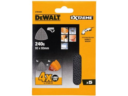 DeWALT DTM3093 brusná síťovina, suchý zip, delta, 5 ks, P120