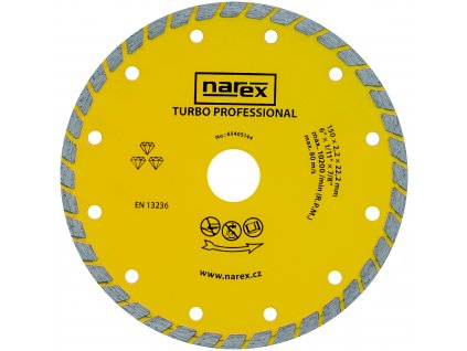 NAREX 150x22.23mm DIA dělící kotouč na stavební materiály TURBO PROFESSIONAL