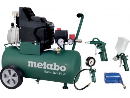 METABO Basic 250-24 W olejový kompresor + příslušenství LPZ 4