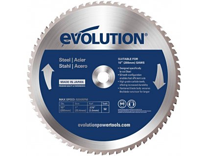 EVOLUTION EV025552 255x25,4mm (52Z) pilový kotouč na řezání oceli