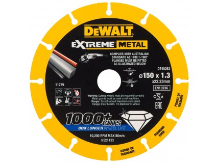 DeWALT DT40253 150x22,23mm diamantový kotouč na kov Extreme Metal