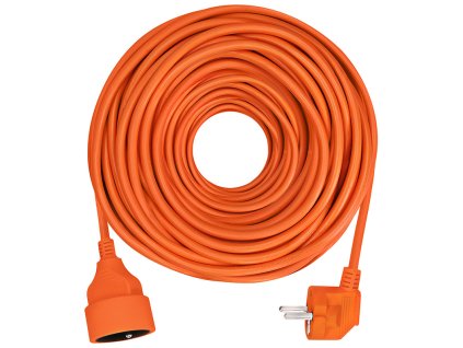 65236 1 solight ps07 prodluzovaci kabeld spojka 1 zasuvka 20m 3 x 1 5mm2 oranzova