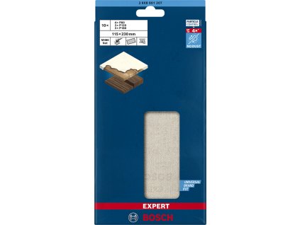 BOSCH Expert 115 x 230 mm obdelníkové brusné mřížky M480, 10 ks - na dřevo a nátěry