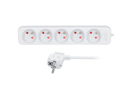 93169 solight pp40 prodluzovaci privod 5 zasuvek bily 1 5m