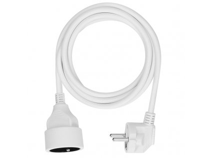 93250 solight ps02 prodluzovaci kabel spojka 1 zasuvka 2m 3 x 1mm2 bila