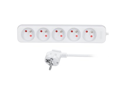 93811 solight pp41 prodluzovaci privod 5 zasuvek bily 2m