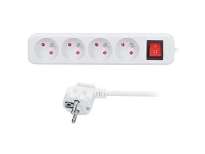 94372 solight pp31 prodluzovaci privod 4 zasuvky bily vypinac 2m