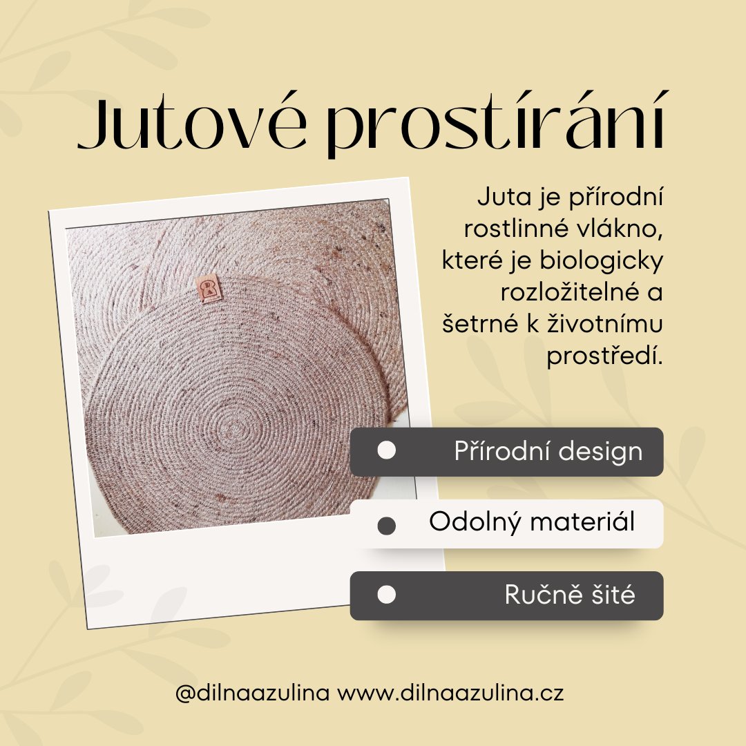 Luxusní prostírání na stůl z juty - ručně šité