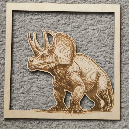 Dřevěný obraz - Triceratops