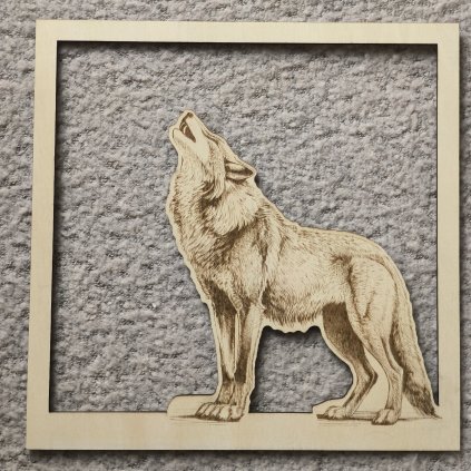 Dřevěný obraz - Vlk