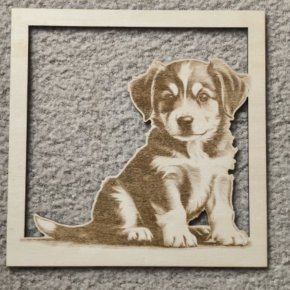 Dřevěný obraz - Pejsek