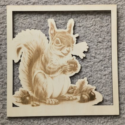 Dřevěný obraz - Veverka