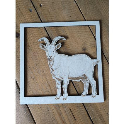 Dřevěný obraz - Koza