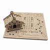 Dřevěná vánoční stavebnice chaloupky z překližky s gravírováním Veselé Vánoce
