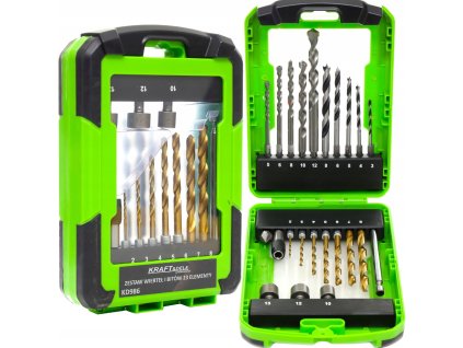 32812 2 sada bitu a vrtaku na drevo kov beton 24ks kd986 kraft dele