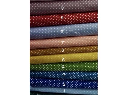 BAVLNĚNÉ PLÁTNO - PUNTÍK BÍLÝ, DROBNÝ KVĚT , BÍLÉ LÍSTKY v metráži