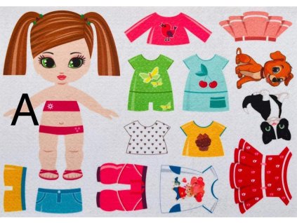 Panenka s oblečením arch A4