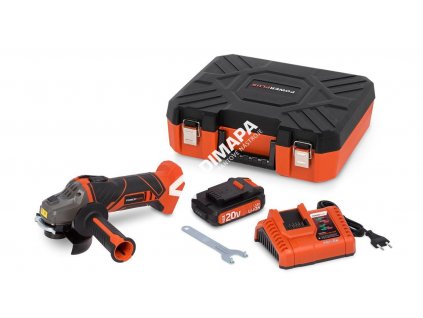 Aku úhlová bruska 20V LI-ION + Nabíječka 20V/40V + baterie 20V LI-ION