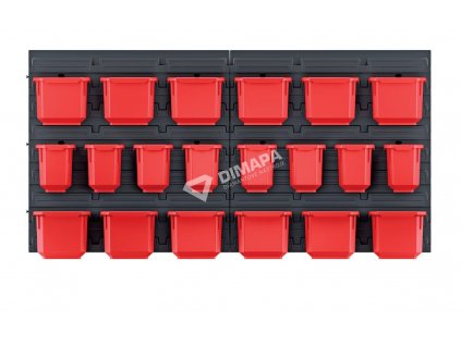 Závěsný panel s 20 boxy na nářadí ORDERLINE 800x165x400 - KOR6-S411