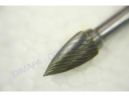 Wolfram Karbidová fréza 12 mm zakulacený jehlan - rovný břit