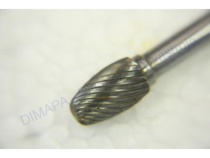 Wolfram Karbidová fréza 12 mm zakulacený oblouk - tvar plamene - rovný břit