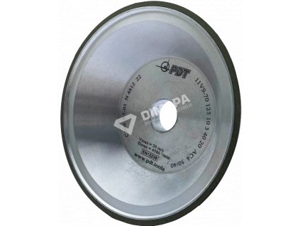 Diamantový brúsny kotúč nástrojový 11V9 D125 W10 X3 T40 H20 - PDT (Zrnitosť US ANSI #170 // FEPA D107 // Ukraine DSTU 100/80)