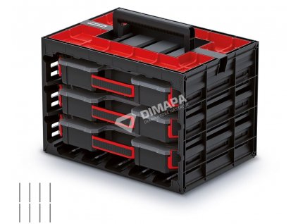 5760 skrinka s 3 organizery prepazky tager case 415x290x290 ktc40306s