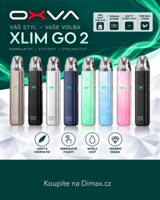 Nově a stylově - OXVA XLIM GO 2 💨 • Kapacita baterie: 1 500 mAh • Maximální výkon: 30 W • Objem zobrazeného podu: 3 ml •...